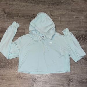 Mint blue gym shark sweater